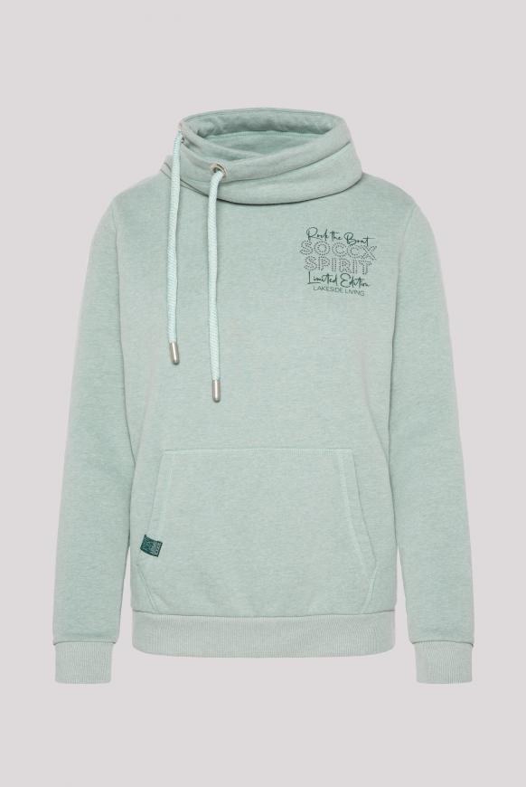 Sweatshirt mit hohem Kragen lake melange