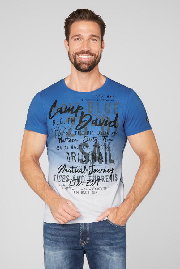 T-Shirt Dip Dye mit Label Print