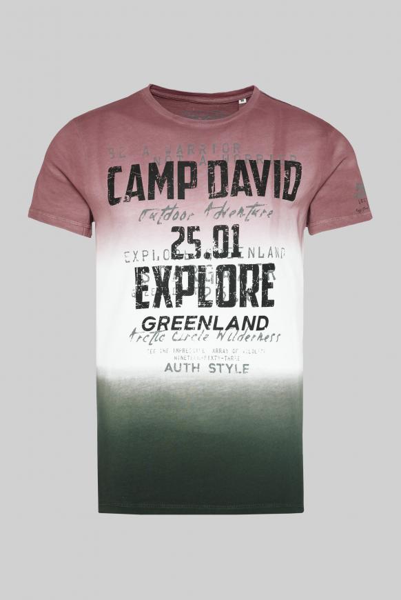 T-Shirt mit Farbverläufen und Logo Prints