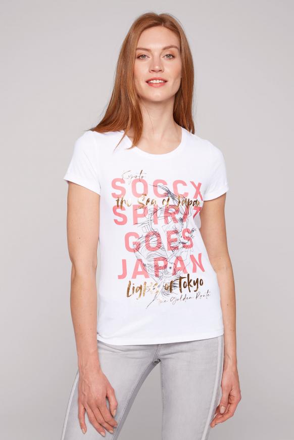 T-Shirt mit Glamour Artwork opticwhite