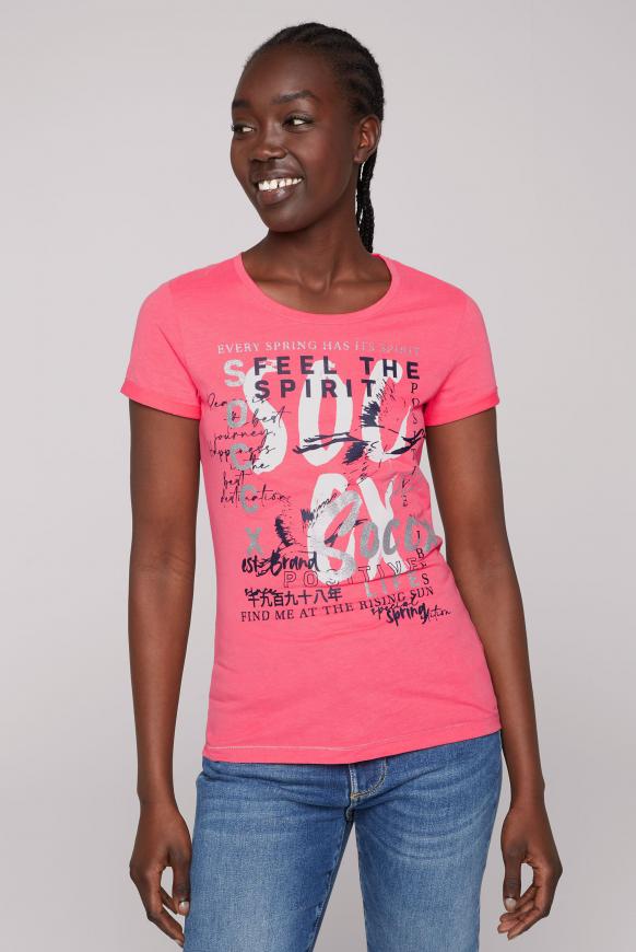 T-Shirt mit Glamour Artwork coral crush