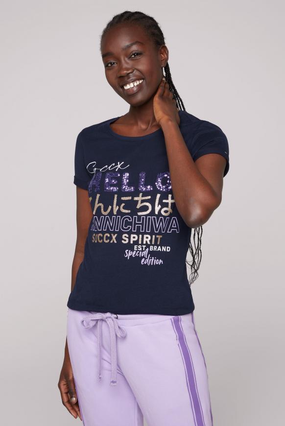 T-Shirt mit Glamour Artwork blue navy