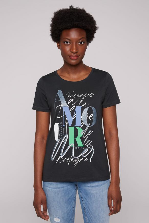 T-Shirt mit Glitzer-Artwork anthra