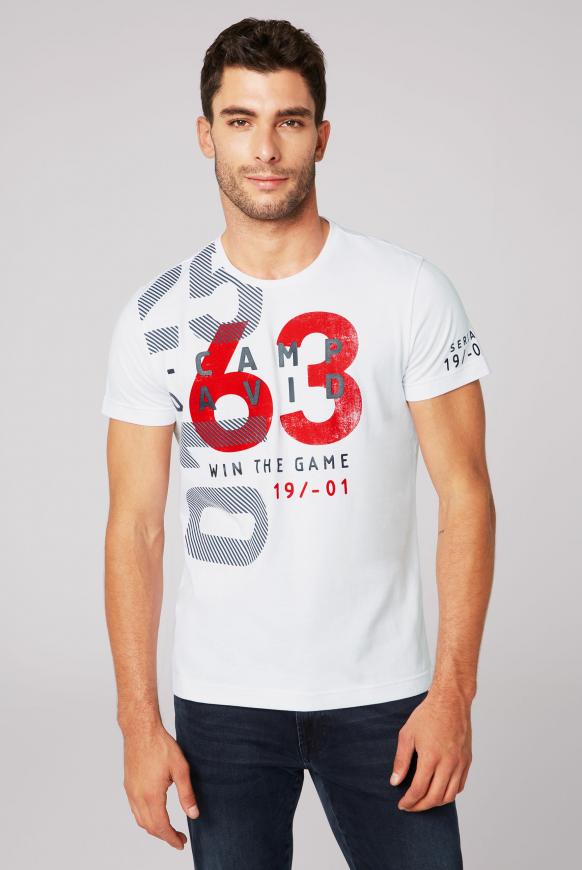 T-Shirt mit großem Label Print opticwhite