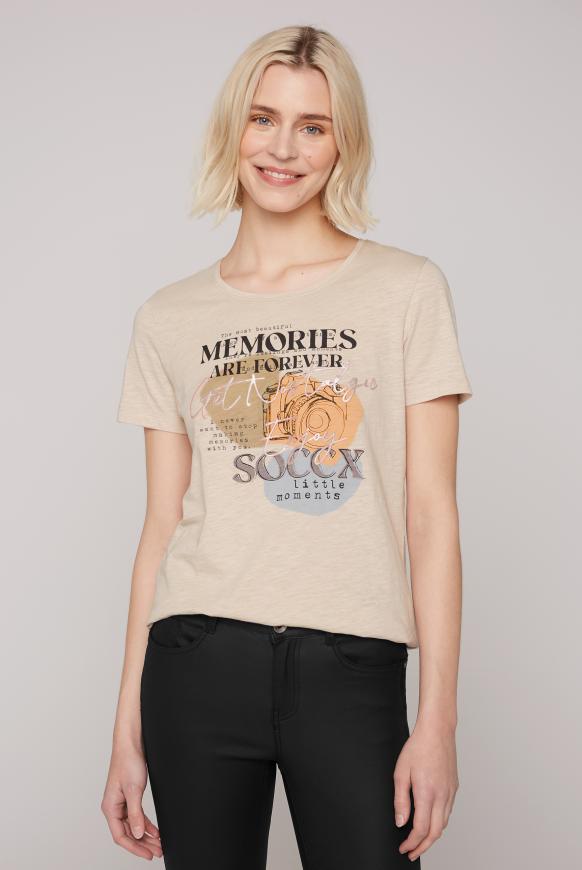 T-Shirt mit Kunstdruck cool sand