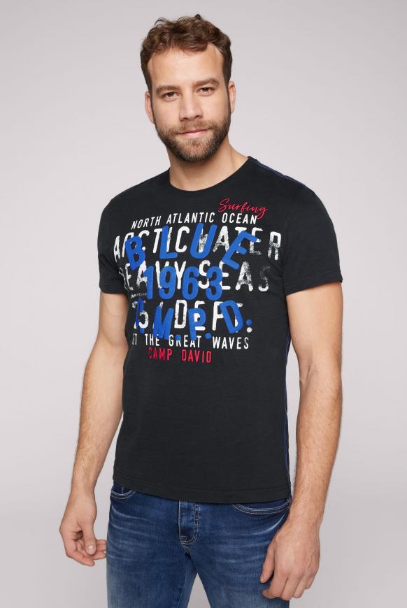 T-Shirt mit Label Print black