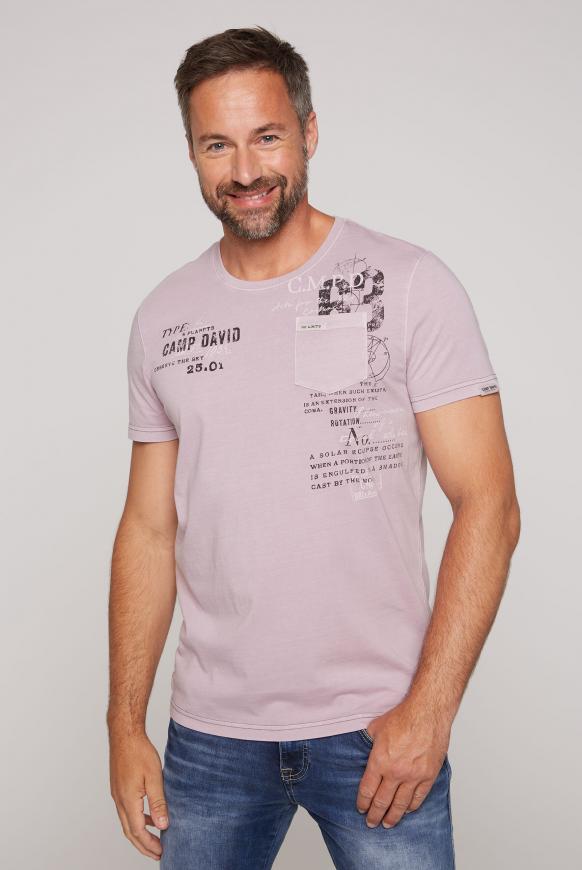 T-Shirt mit Logo Prints und Brusttasche