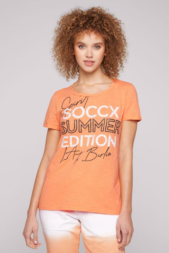 T-Shirt mit Print-Artwork orange peel