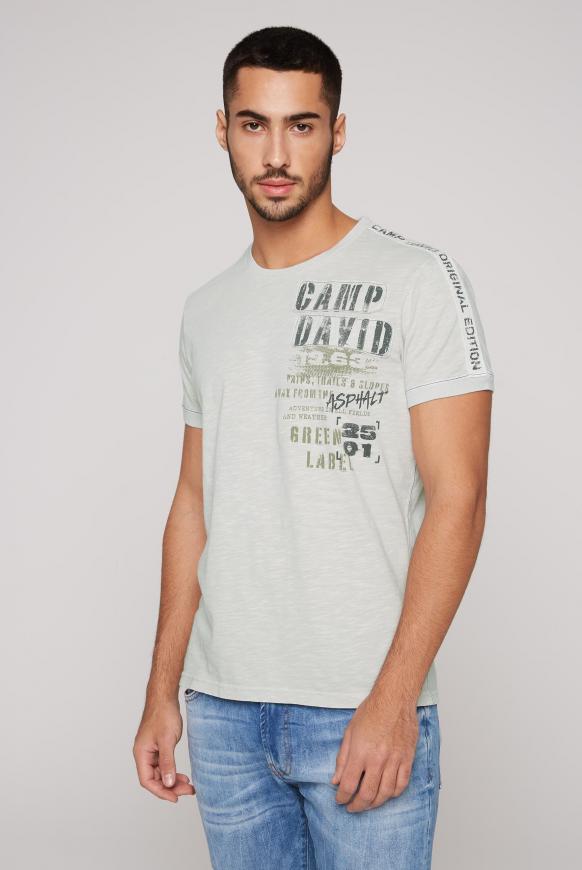 T-Shirt mit Tapes und Rücken-Artwork silvery