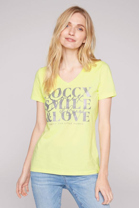 T-Shirt mit V-Ausschnitt und Artwork banana split