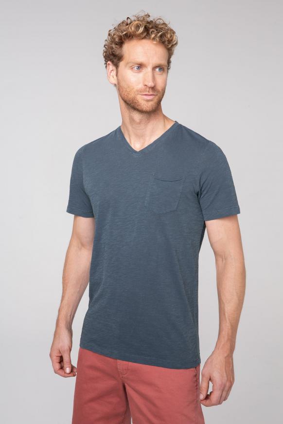 T-Shirt mit V-Neck und Brusttasche