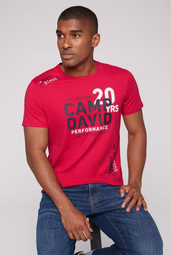 T-Shirt mit vielen Logo Prints royal red