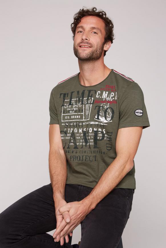 T-Shirt mit Vintage Prints medium khaki