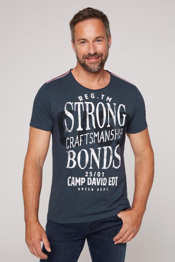 T-Shirt mit Vintage Prints dark teal