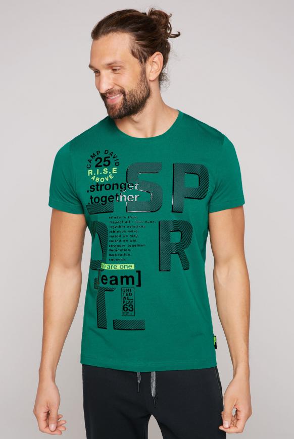 T-Shirt Rundhals mit Rubber Prints action green