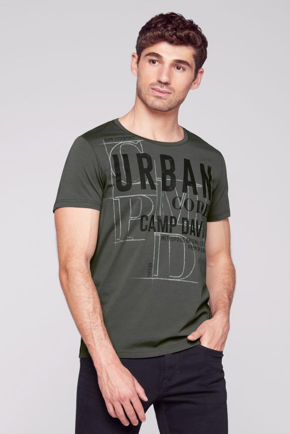 Urban T-Shirt mit Label Print dark olive
