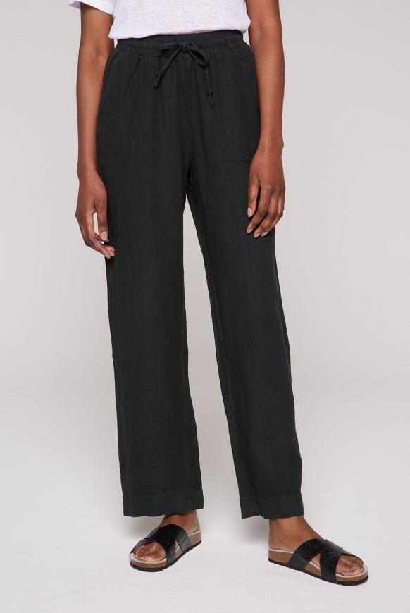 Weite Hose aus Leinen black