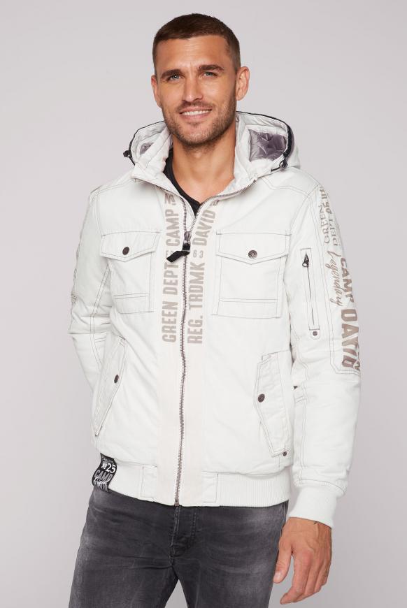 Winter Blouson mit Kapuze und Logo Artworks