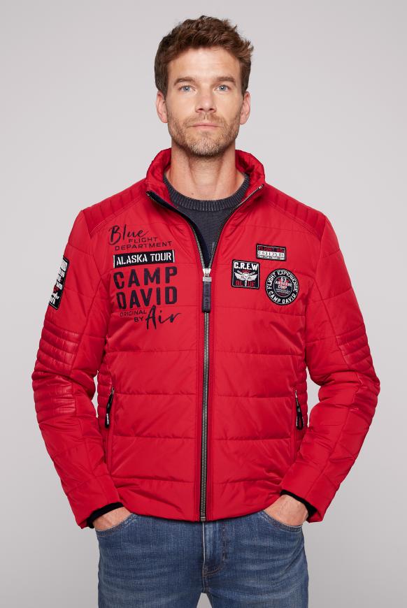 Winterjacke im Biker Look royal red