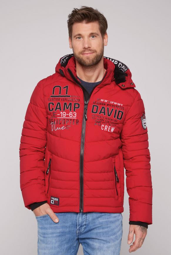 Winterjacke mit Kapuze im Ski-Design royal red