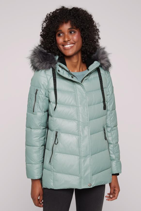Winterjacke mit Kunstfellkragen und Logo-Tapes frosted lake