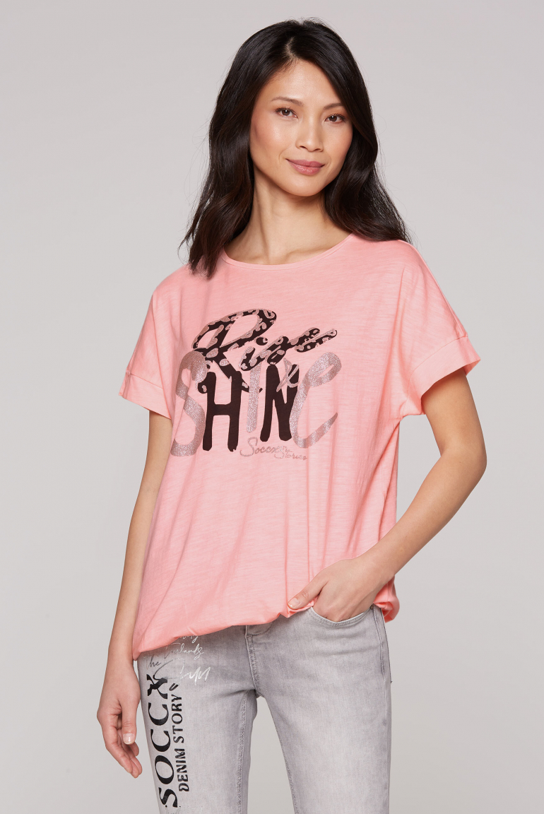 Ärmelloses Oversized-Shirt mit Gummizugsaum neon flame