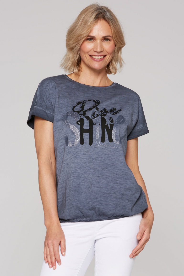 Ärmelloses Oversized-Shirt mit Gummizugsaum blue grey