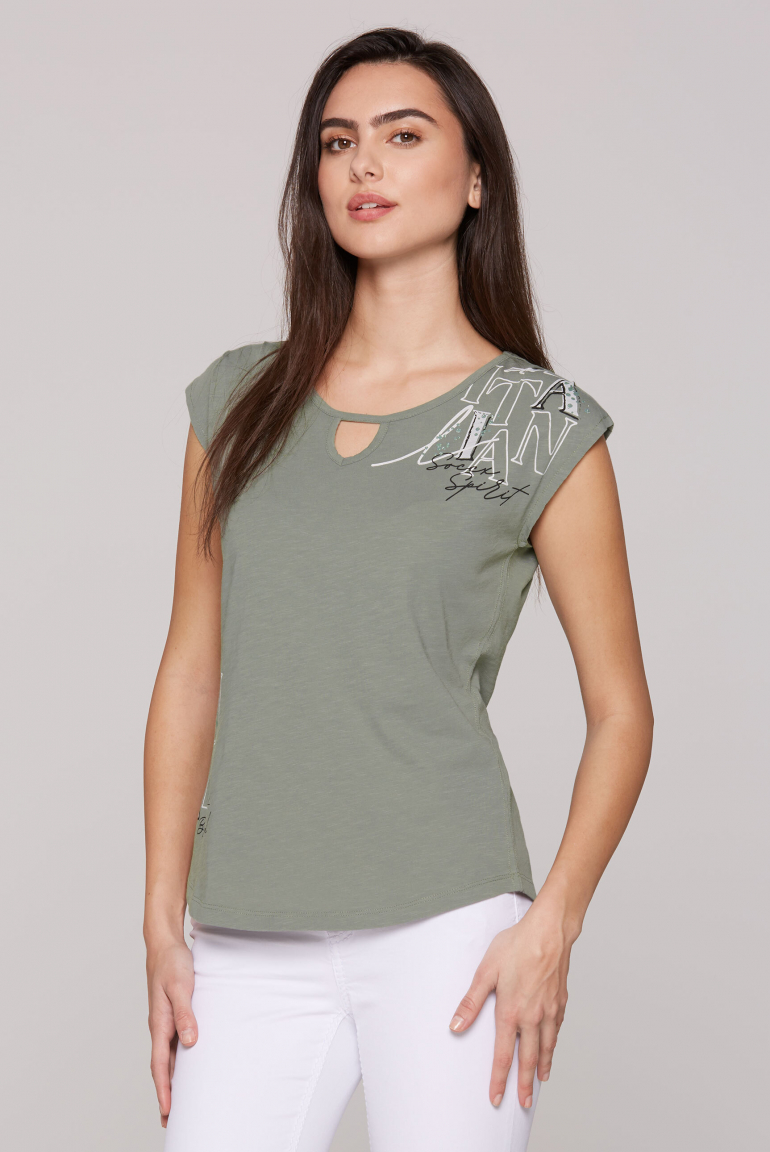 Ärmelloses Shirt mit Cut Out faded olive