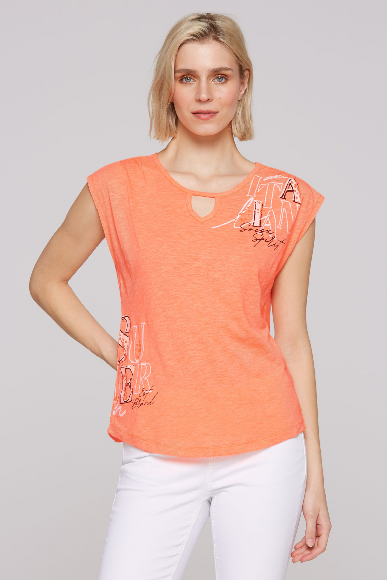 Ärmelloses Shirt mit Cut Out electric orange