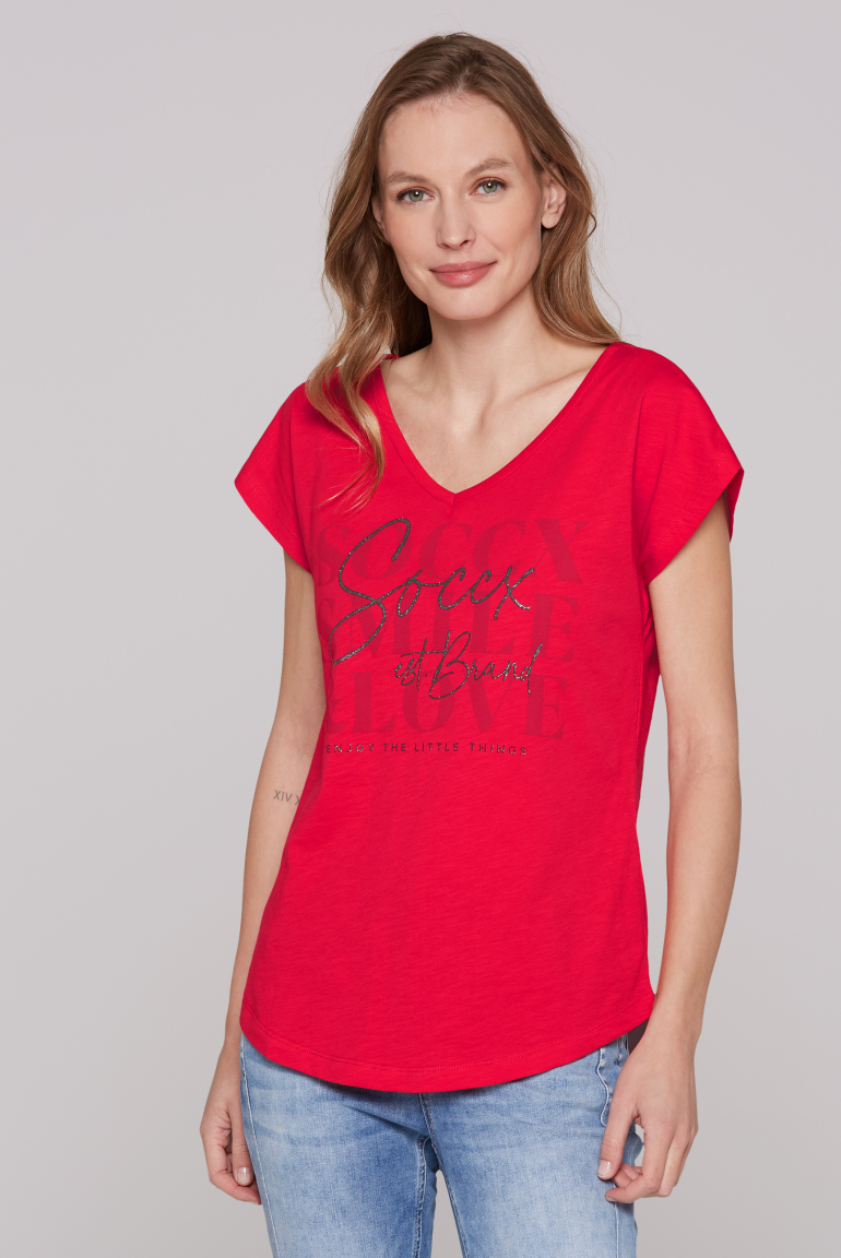 Ärmelloses Shirt mit V-Ausschnitt und Logo Artwork speed red