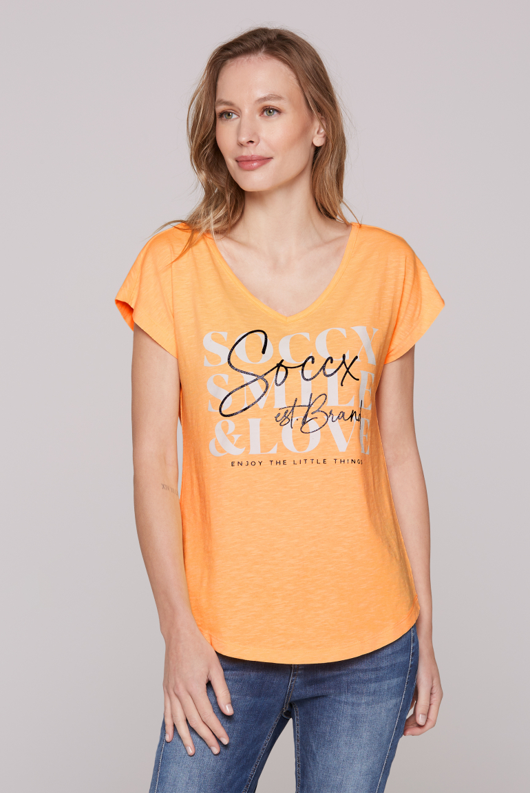 Ärmelloses Shirt mit V-Ausschnitt und Logo Artwork sunrise neon