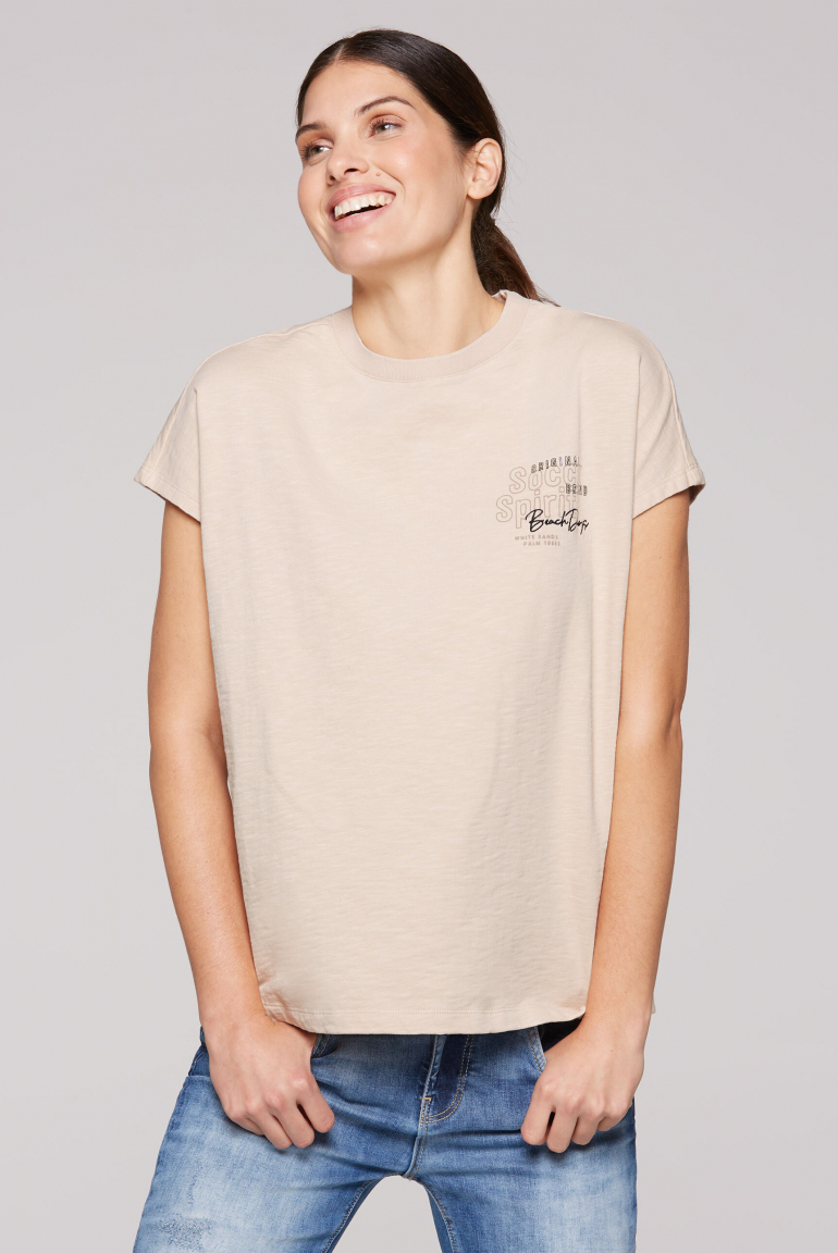 Ärmelloses Sweatshirt mit Rücken-Artwork milky beige