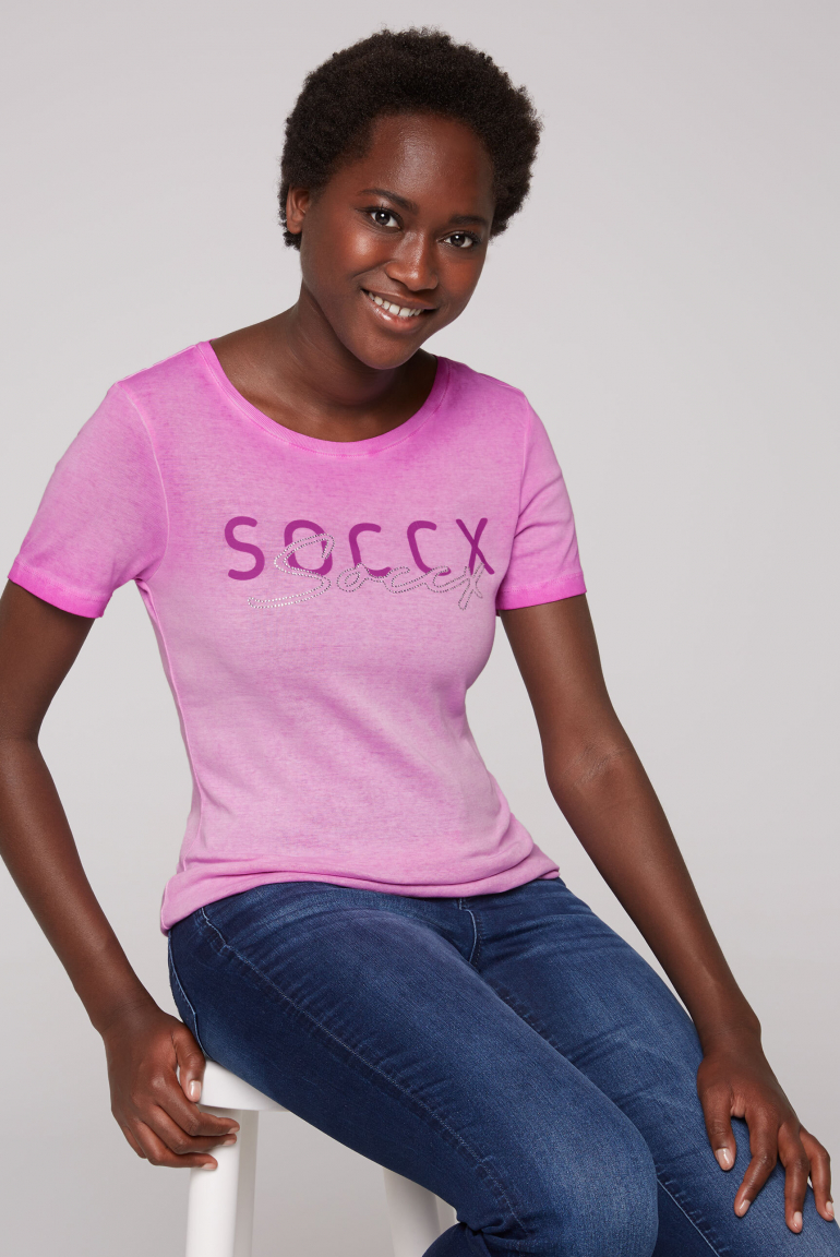 Basic Logo T-Shirt Oil Dyed iced berry
