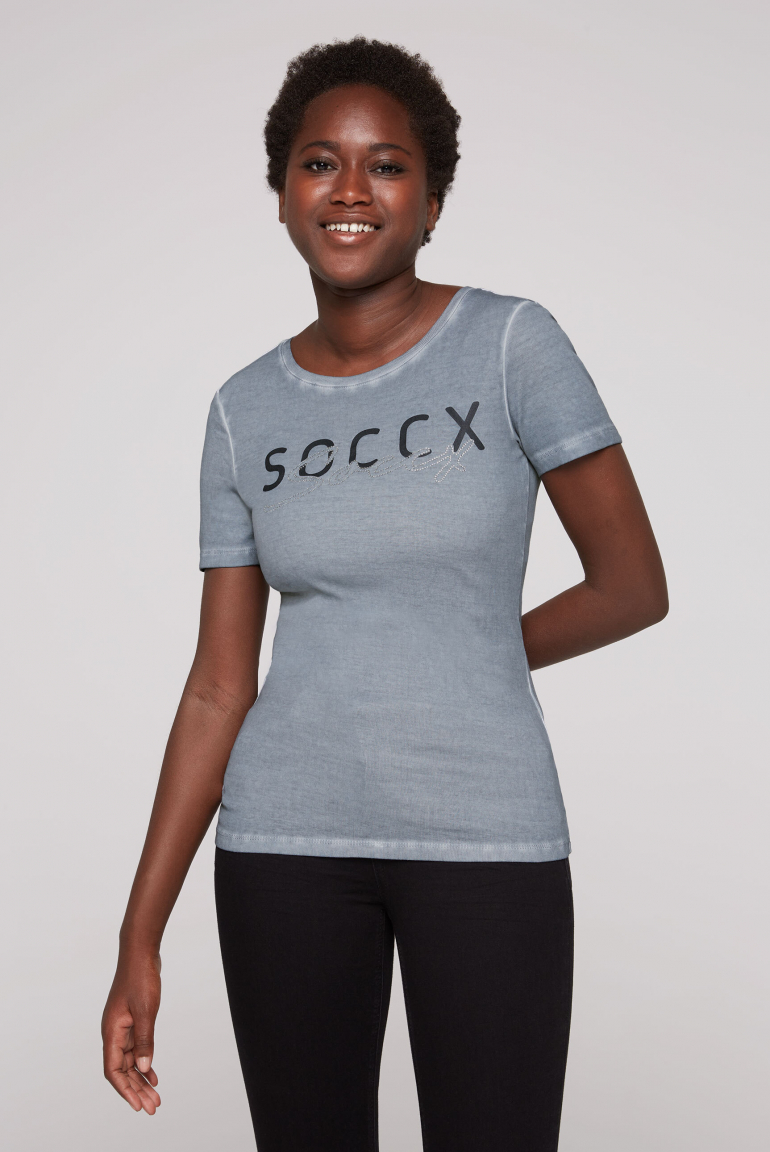 Basic Logo T-Shirt Oil Dyed cold grey
