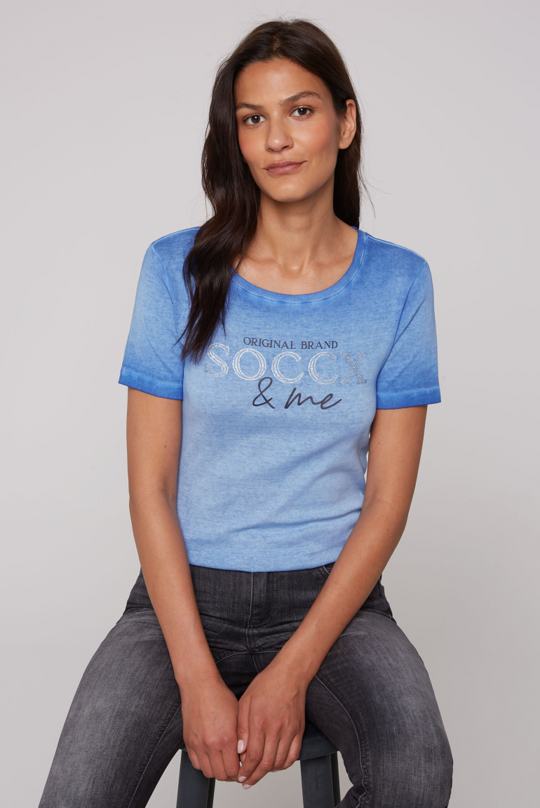 Basic Logo T-Shirt Oil Dyed vividblue