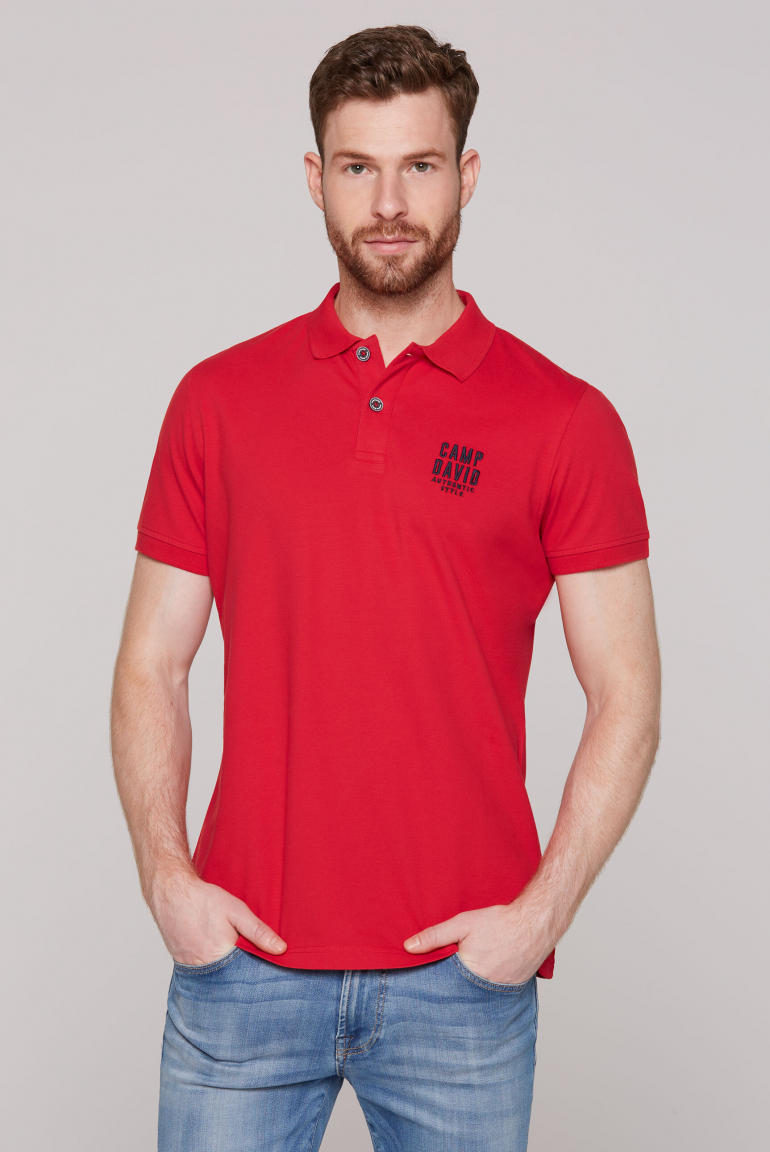 Basic Pikee-Polo mit Logo-Stickerei red