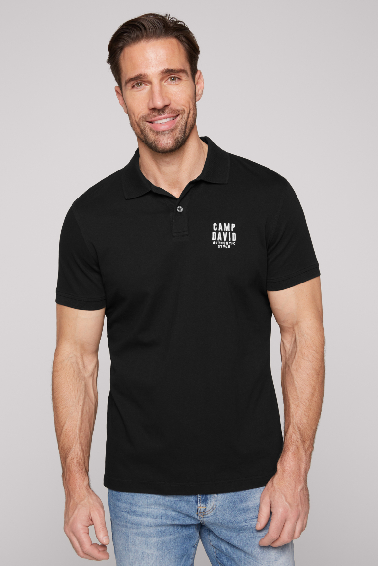 Basic Pikee-Polo mit Logo-Stickerei black
