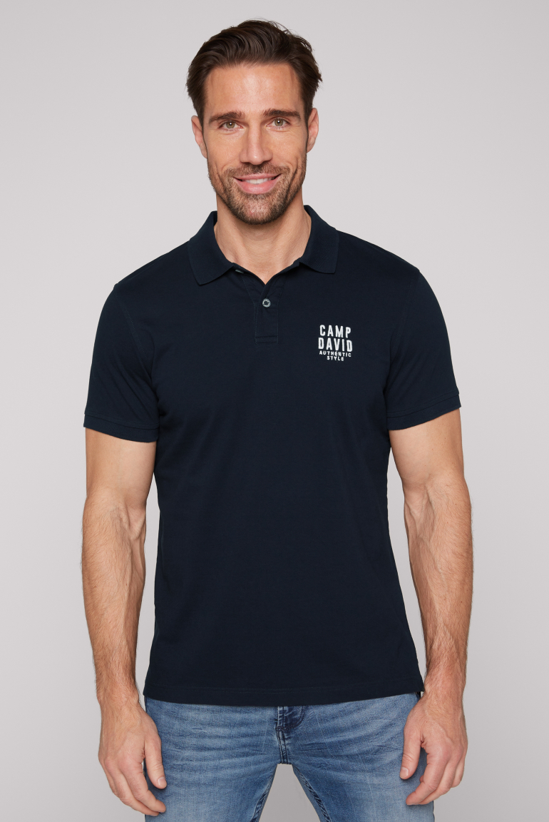Basic Pikee-Polo mit Logo-Stickerei blue navy