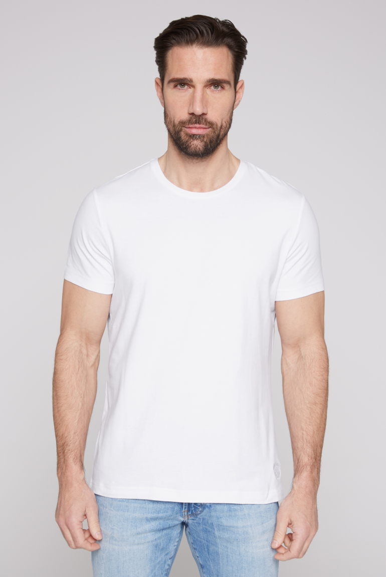 Basic T-Shirt mit Rundhalsausschnitt, Doppelpack optic white / optic white