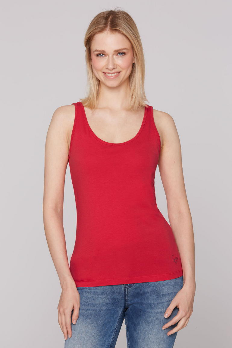 Basic Top mit Mini Logo Print red