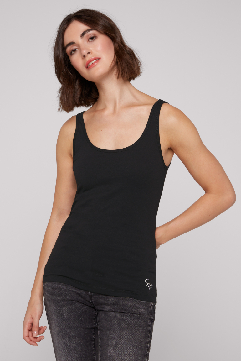 Basic Top mit  Mini Logo Print black