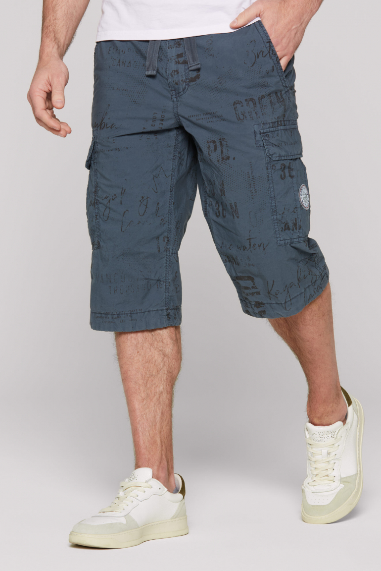 Cargo Shorts mit All Over Print dark teal