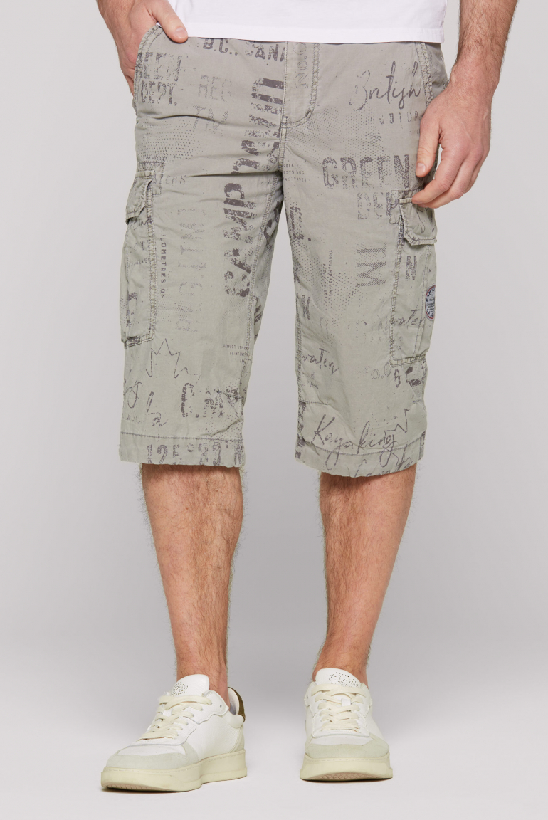 Cargo Shorts mit All Over Print polo grey