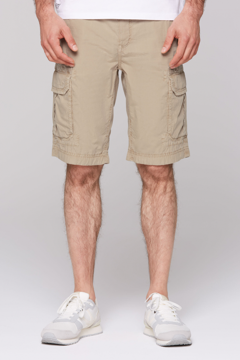 Cargo Shorts mit Logo-Tapes sand