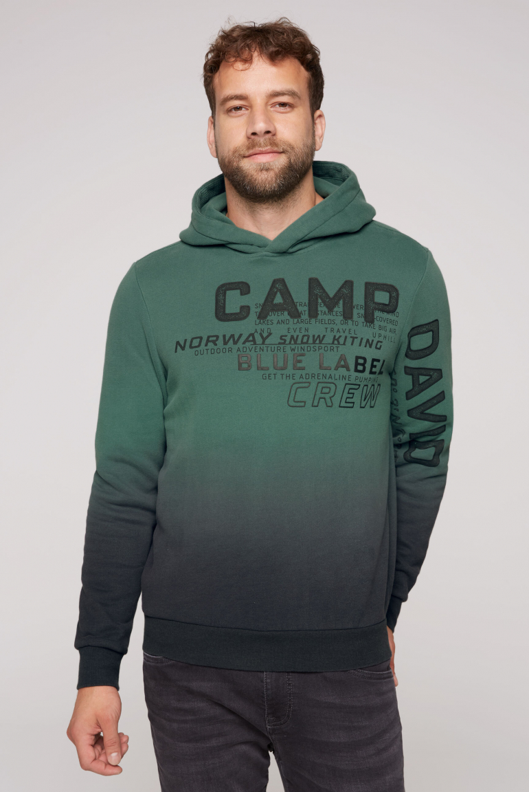 Dip Dye Hoodie mit Rubber Print dark green
