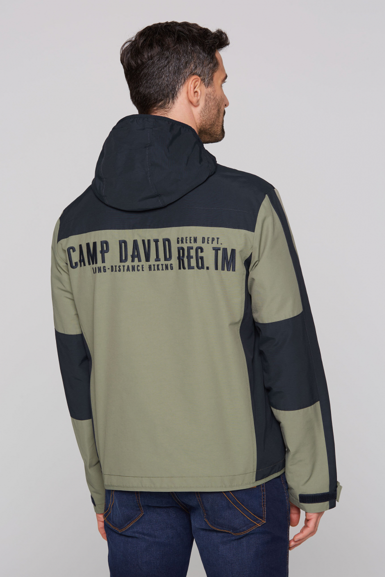 Funktionsjacke mit Kapuze und Colour-Blocking sage green