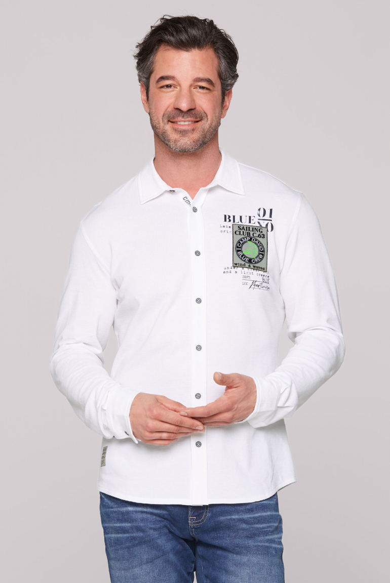 Hemd aus strukturiertem Jersey opticwhite