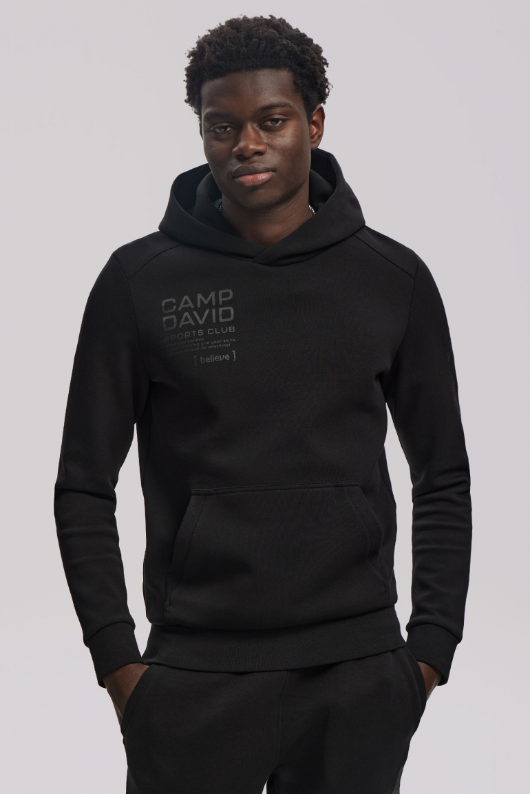 Hoodie aus Interlock-Jersey mit Rubber Artworks black