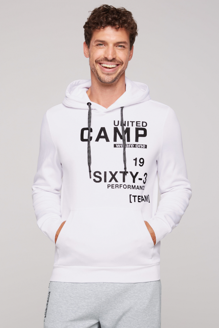 Hoodie aus Interlock mit Rubber Print opticwhite