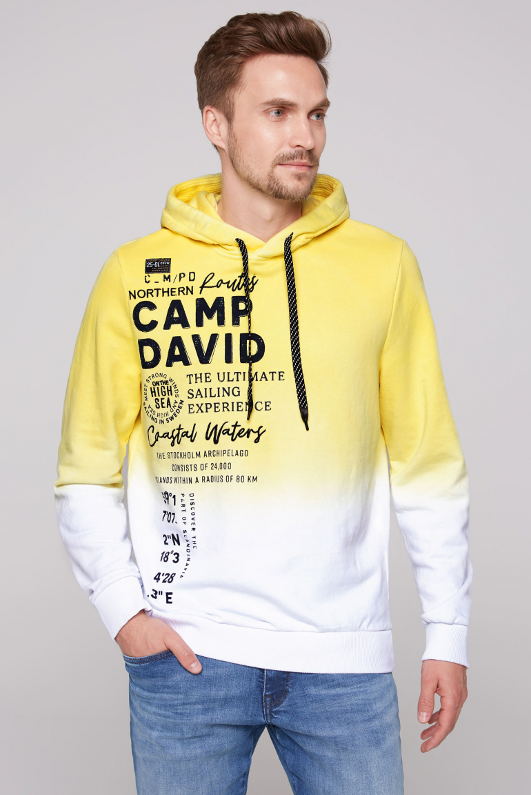 Hoodie Dip Dye mit Artworks light lime